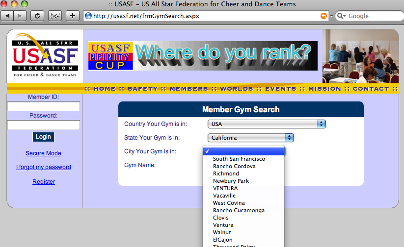 USASF Gym Finder