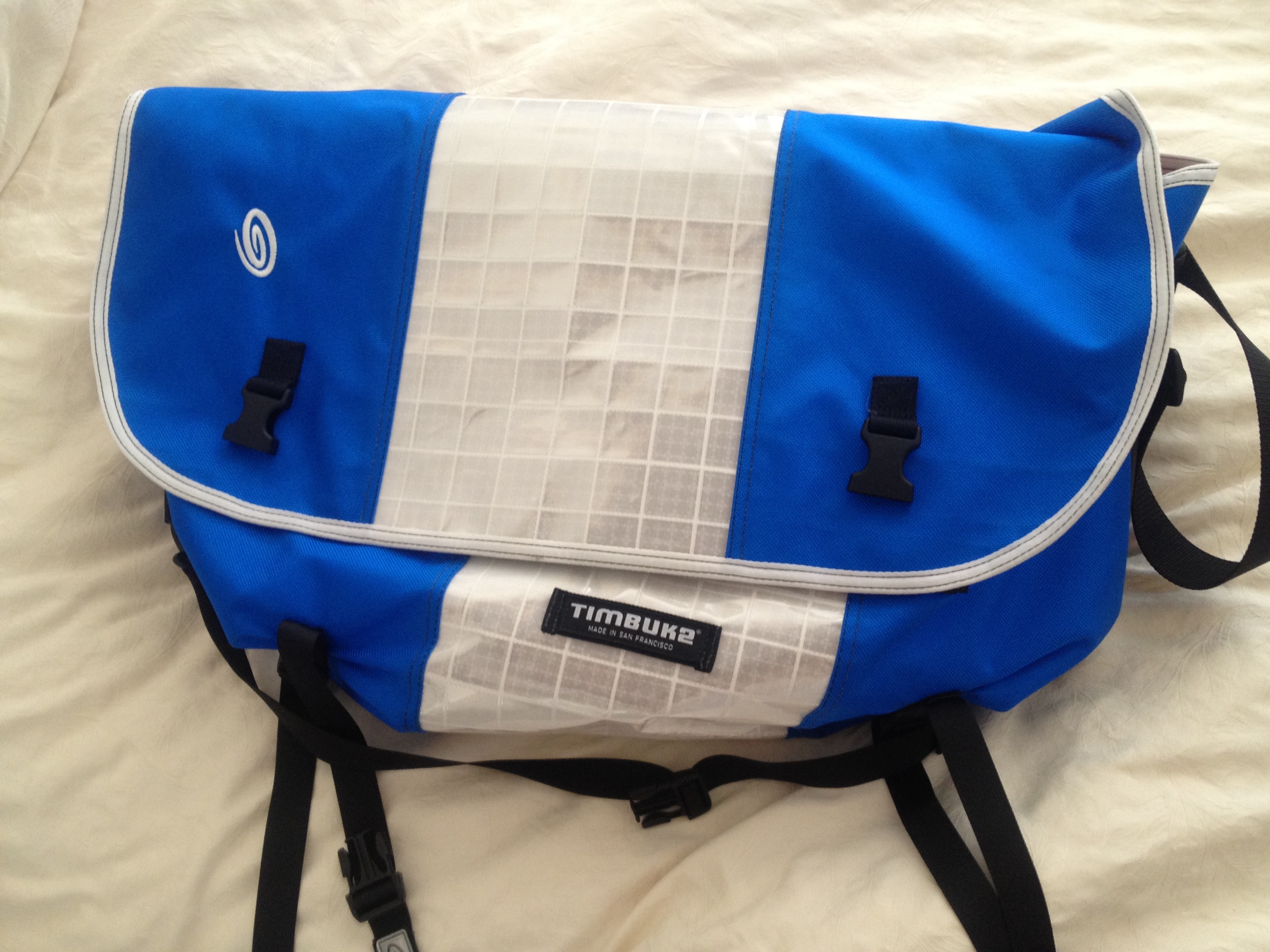 Blue, White, Blue Timbuk2 Bag