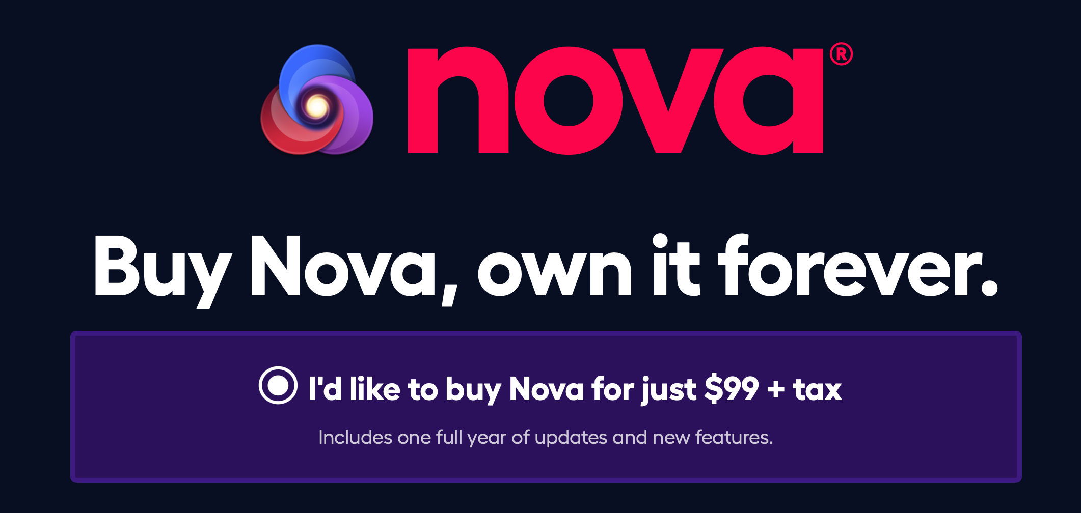 Nova Pricing Page