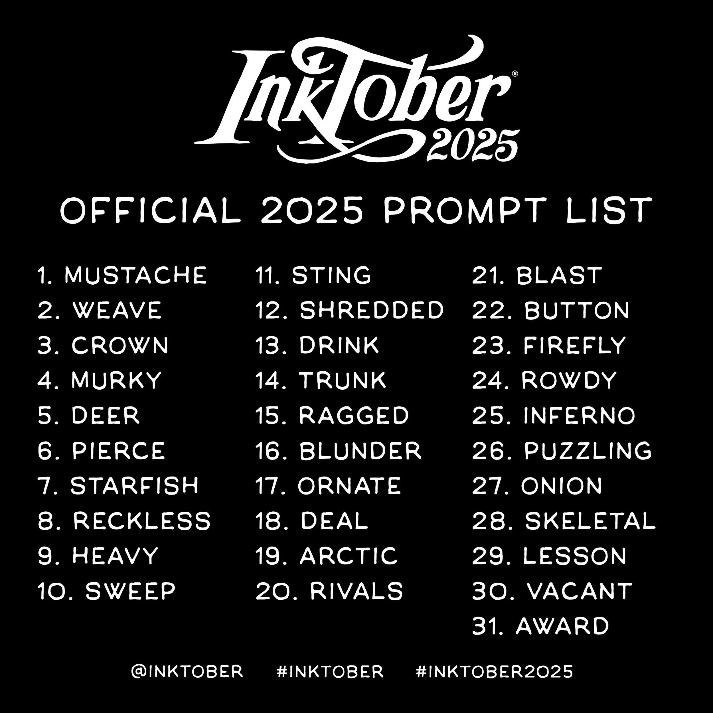 inktober prompts